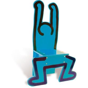 Chaise Keith haring bleue