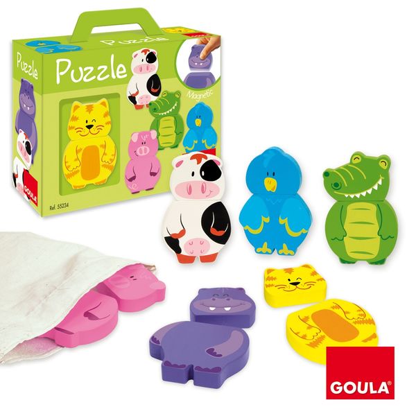 6 Puzzles magntiques animaux