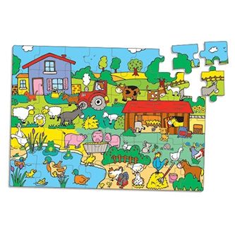 Puzzle La ferme en bote tracteur