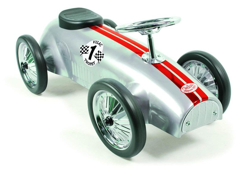 Porteur voiture de course argent