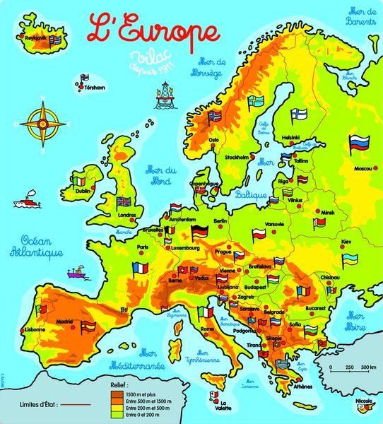 Carte de l'europe magnétique