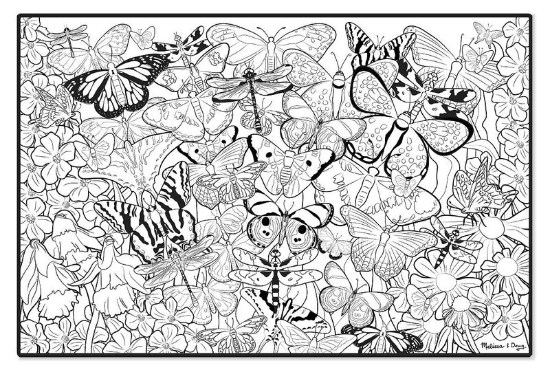 Grande Affiche à colorier papillons