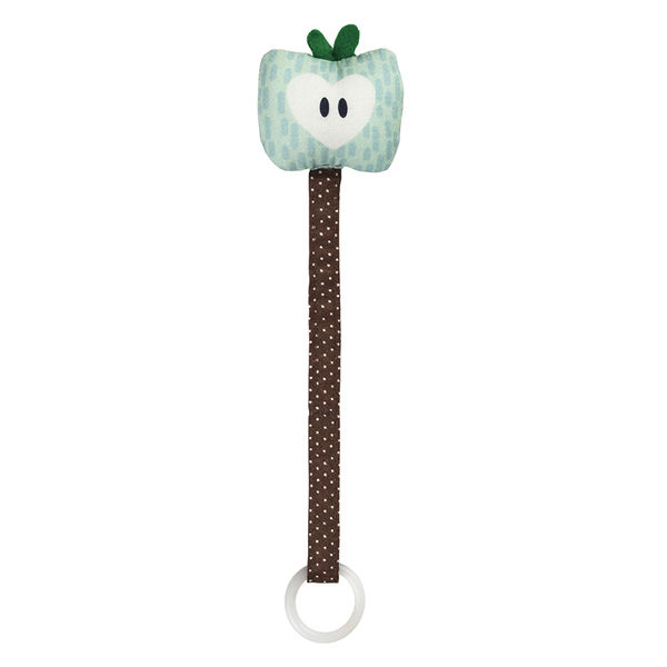 Attache tétine pomme bleue