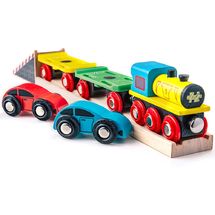 Train pour le transport de voitures BJT199 Bigjigs Toys 1