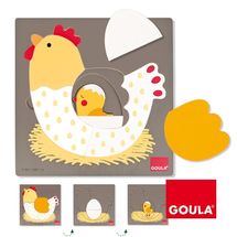 Puzzle poule oeuf poussin GO53027-4036 Goula 1