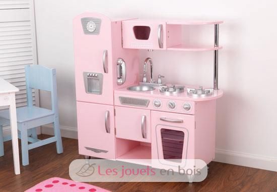 Kidkraft, Cuisine et refrigerateur vintage rose en bois ~ Cuisine En Bois Pour Petite Fille Kidkraft, Cuisine et refrigerateur vintage rose en bois ~ Cuisine En Bois Pour Petite Fille