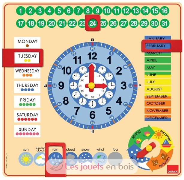 Horloge calendrier Goula Un jeu éducatif en bois pour enfant ~ Calendrier Bois Enfant Horloge calendrier Goula Un jeu éducatif en bois pour enfant ~ Calendrier Bois Enfant