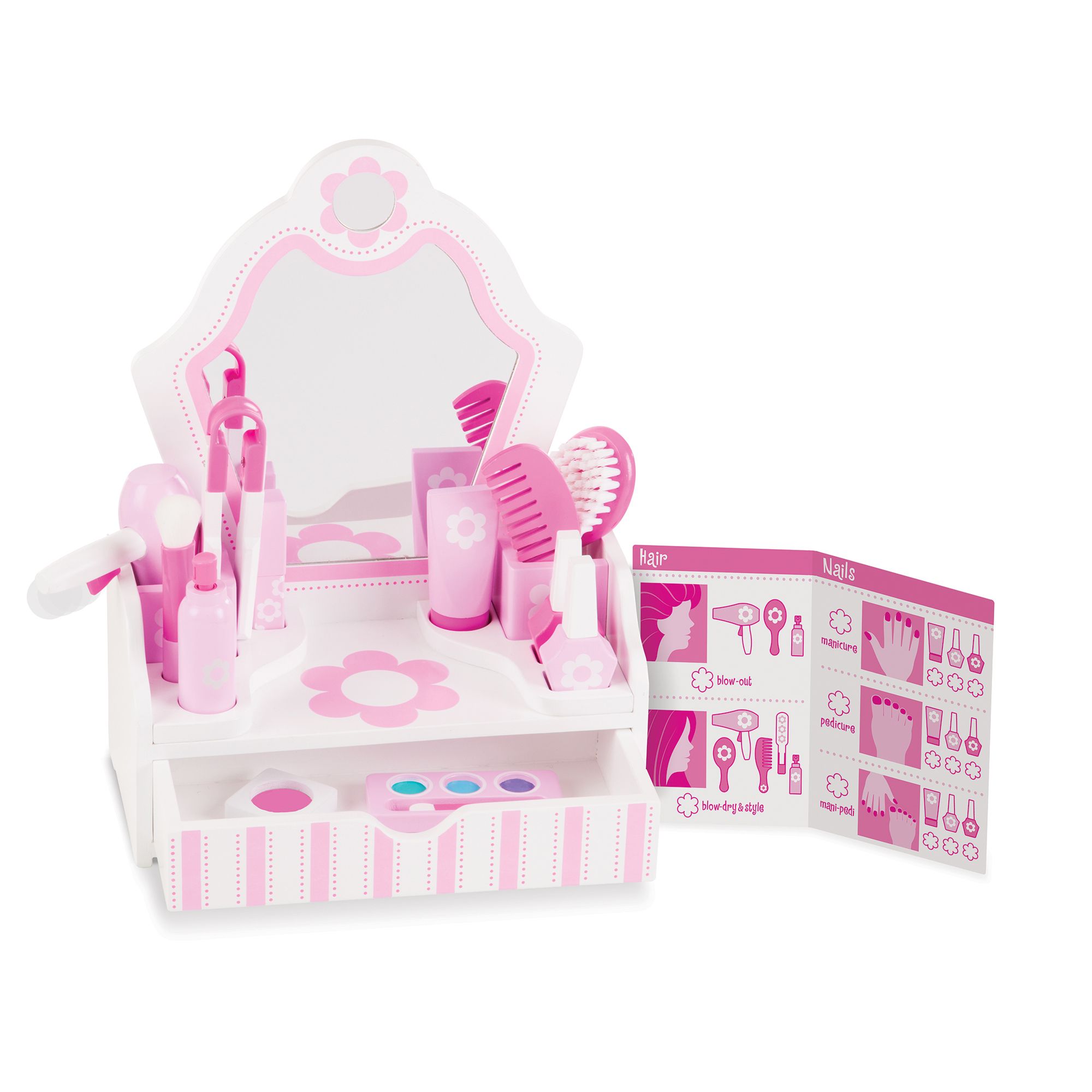 Coiffeuse cannage + accessoires en bois FSC® rose - Une adorable petite  coiffeuse et ses nombreux accessoires pour jouer à s…
