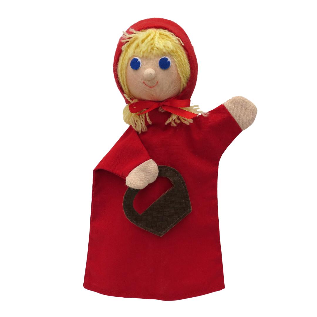 Théâtre De Marionnettes En Bois - Le Petit Chaperon Rouge - 4 Marionnettes - 29x31 Cm