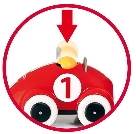 Brio - 30226 - Voiture de Course Push & Go Rouge - Jouet d'éveil