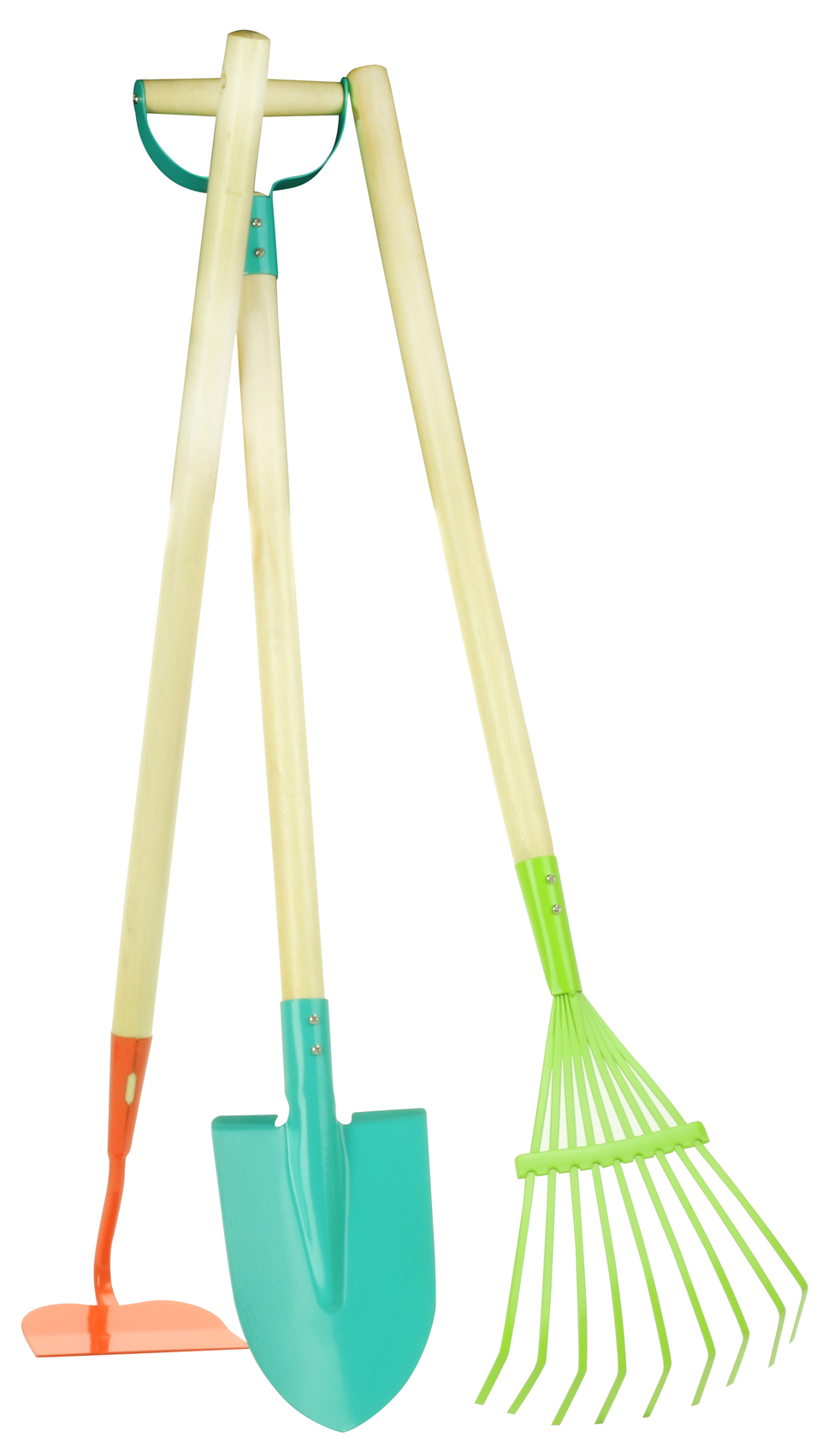Râteau Jardin Enfant Bois Dur & Tête Acier – Rouge – Outil Léger Pour Petits Jardiniers Dès 3 Ans