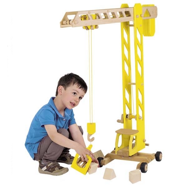 Grue de chantier XL 55 cm jouet enfant jaune pas cher 
