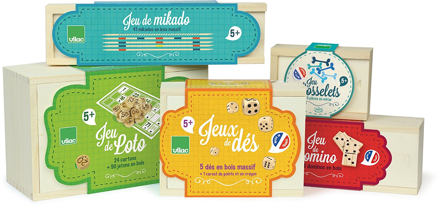 VILAC Jeu De Dames Multicolore – Plateau En Bois 40 Jetons – Jeu Éducatif Dès 3 Ans – 6116