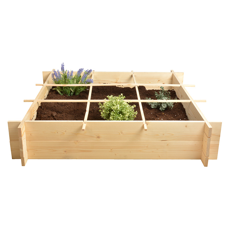 AUBRY GASPARD Mini Carré Potager En Bois Brûlé - Potager Surélevé Compact 40x27x16 Cm Avec Fond Zinc Galvanisé