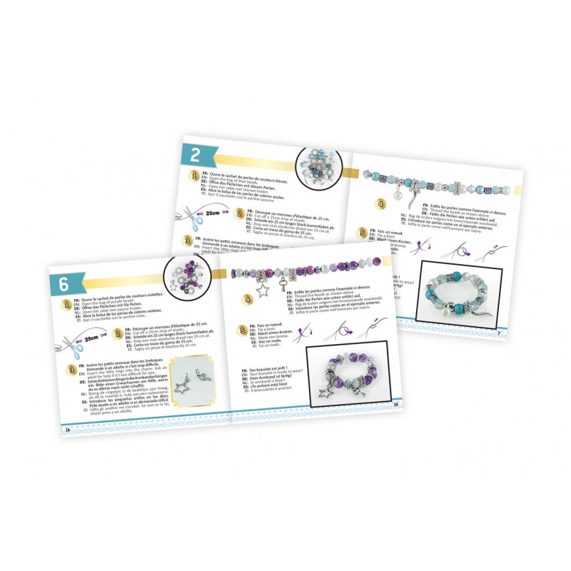 LauCentral [73 pièces] Kit de bracelets à breloques, bijoux, loisirs créatifs, jouets pour enfants, anniversaire, Noël, cadeaux de Pâques, cadeaux de 4, 5, 6, 7, 8, 9, 10, 11, 12, 13 ans