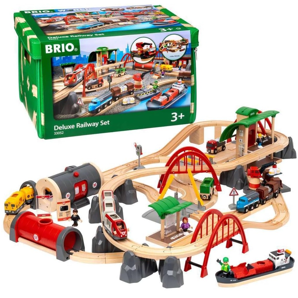 Train Enfant EverEarth Set De Chemin De Fer Ferme En Bois Durable - Set De Jeu Train Lego