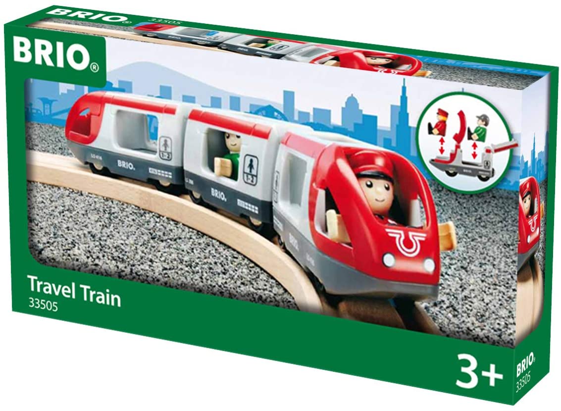 BRIO World Train De Voyageurs Et Tunnel – Circuit En Bois Magnétique, Compatible Avec Autres Marques, 3 Places Pour Figurines – Cadeau Enfant Dès 3 Ans