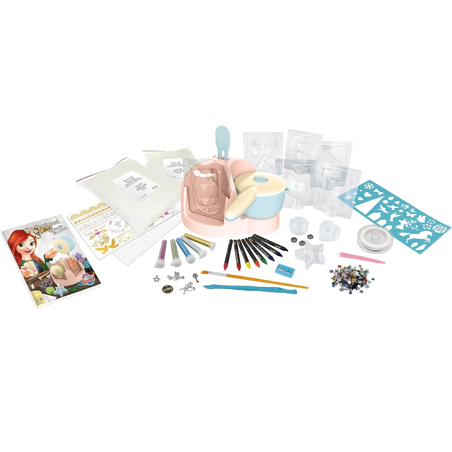 Kit Fabrication Bougies Buki Professional Studio | 10 Modèles | Cire De Soja | Accessoires Déco | Dès 7 Ans