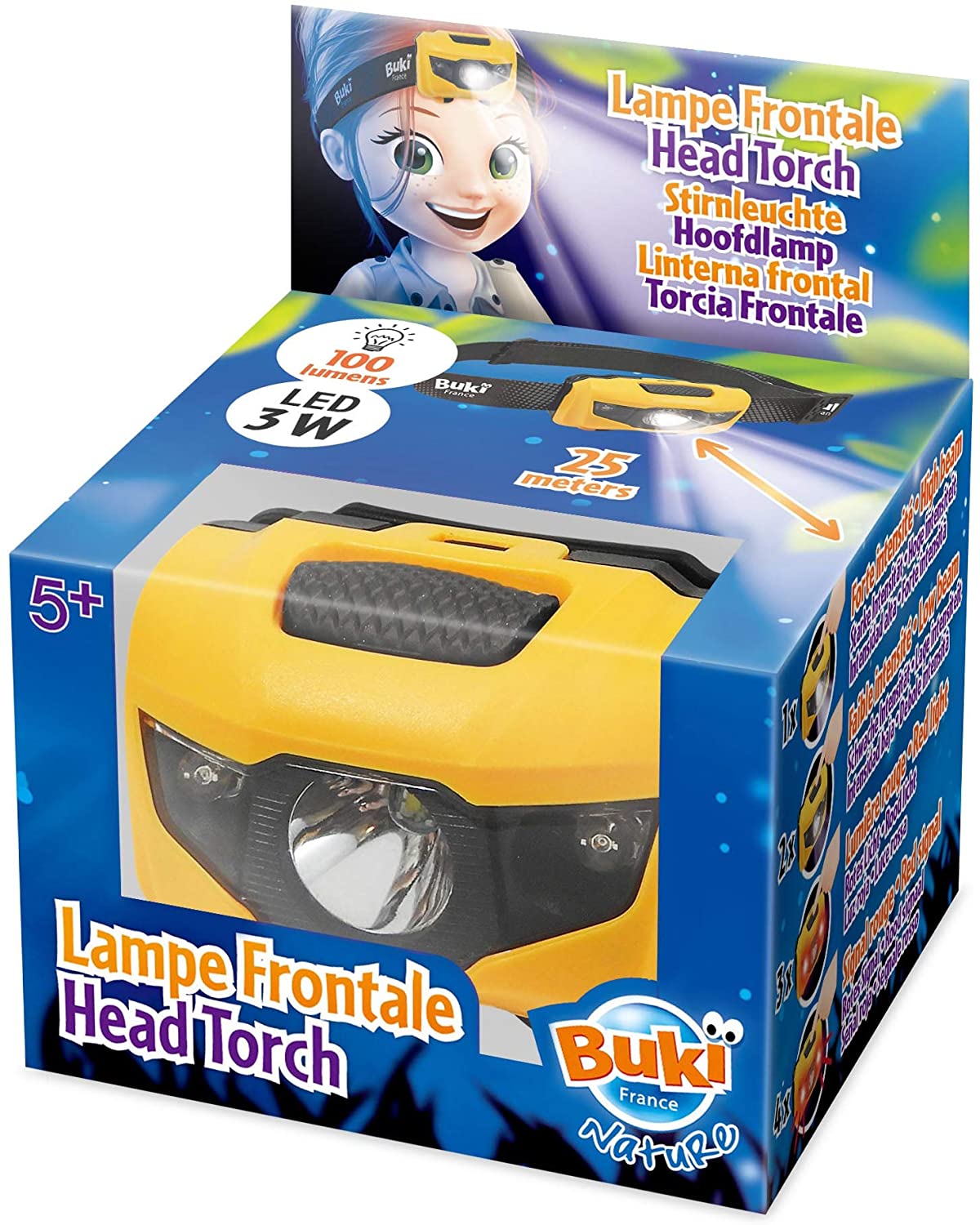 Lampe frontale LED pour enfants, jouets d'extérieur pour garçons et filles,  96,4 g, mode rugissement/muet, bandeau réglable pour le camping, la