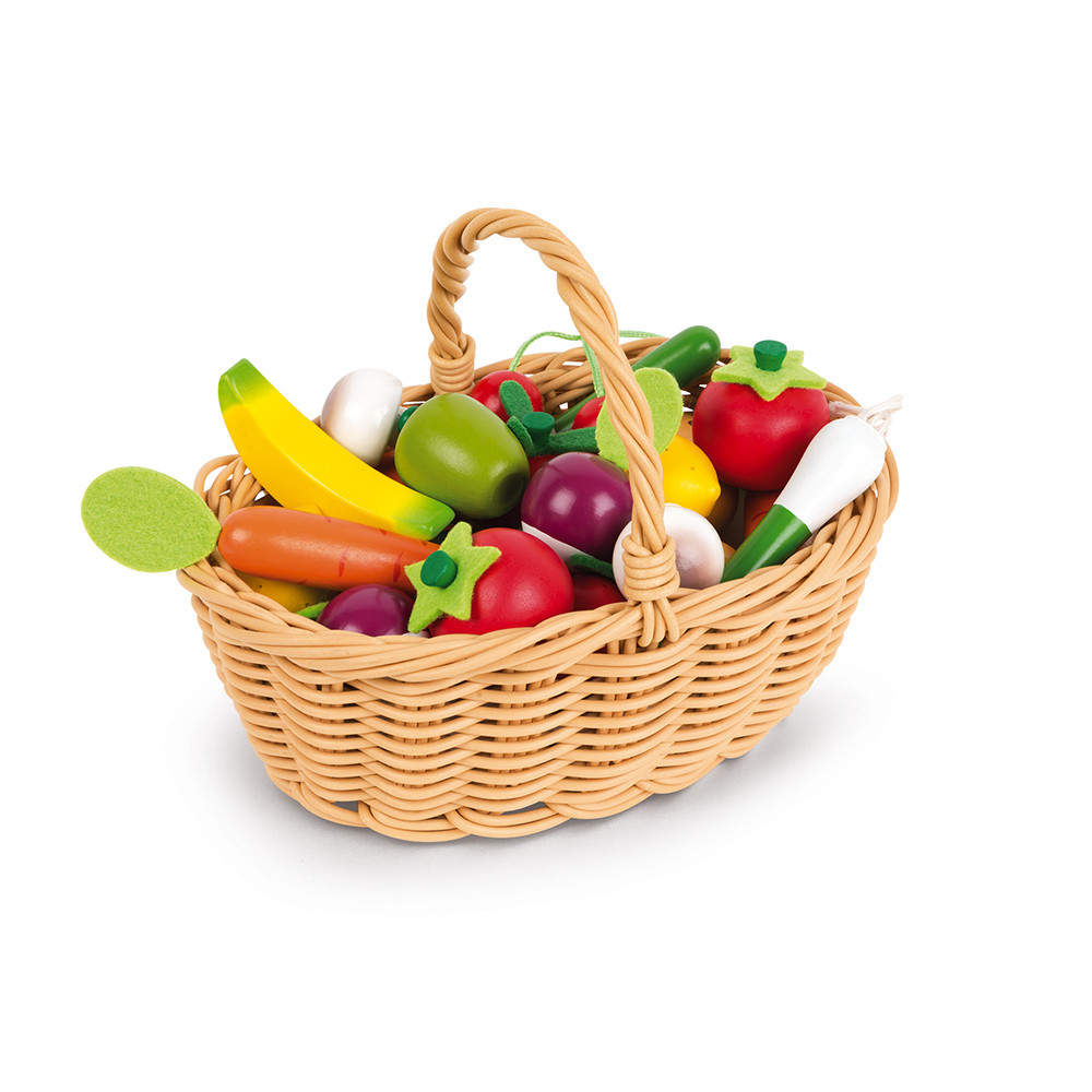 Panier de 24 fruits et légumes Janod, jouet de la marque Janod, jouet en  bois