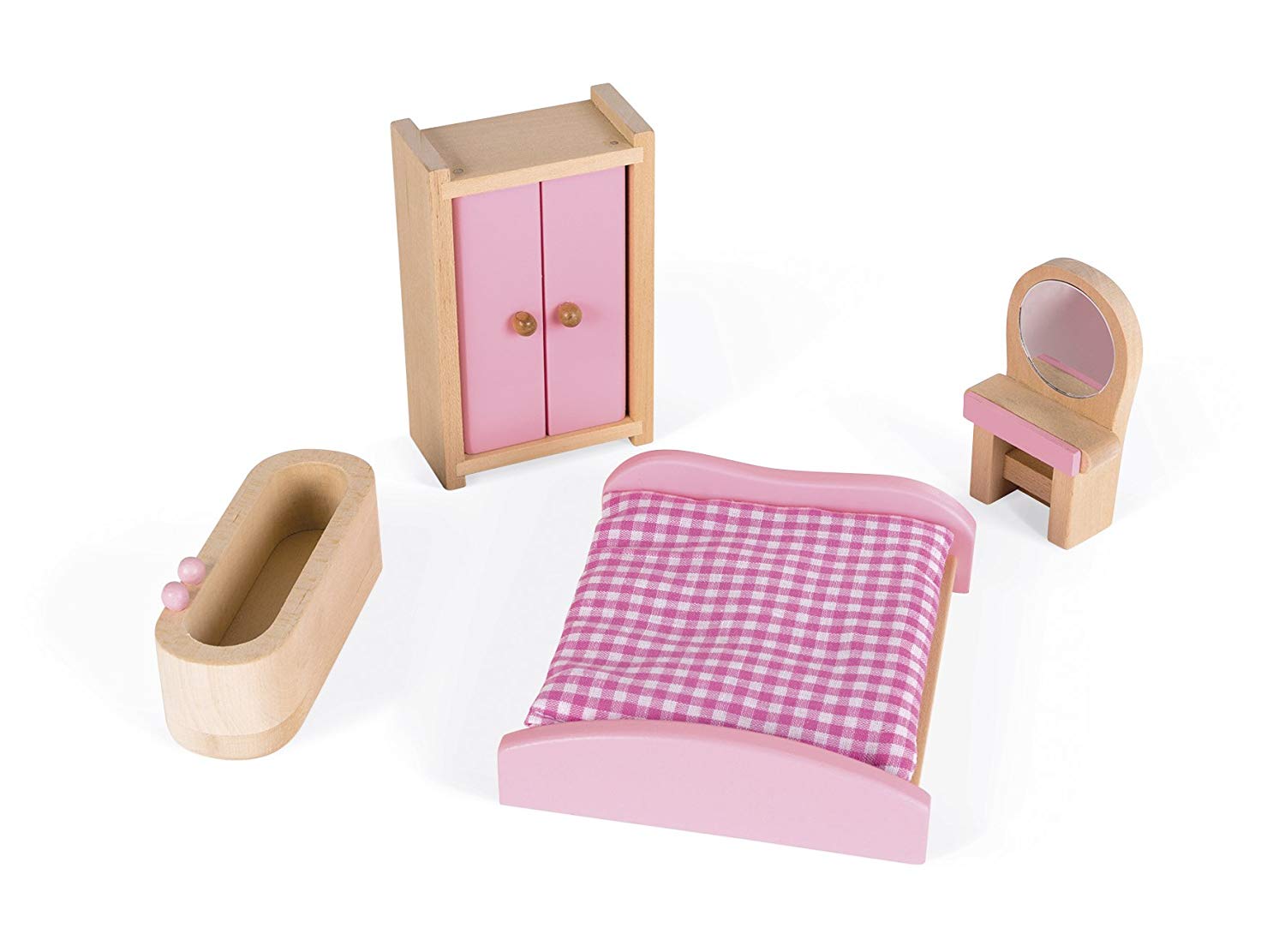 Melody Jane Maison de Poupées Inachevé Bois Debout Basculant Miroir Miniature Mobilier de