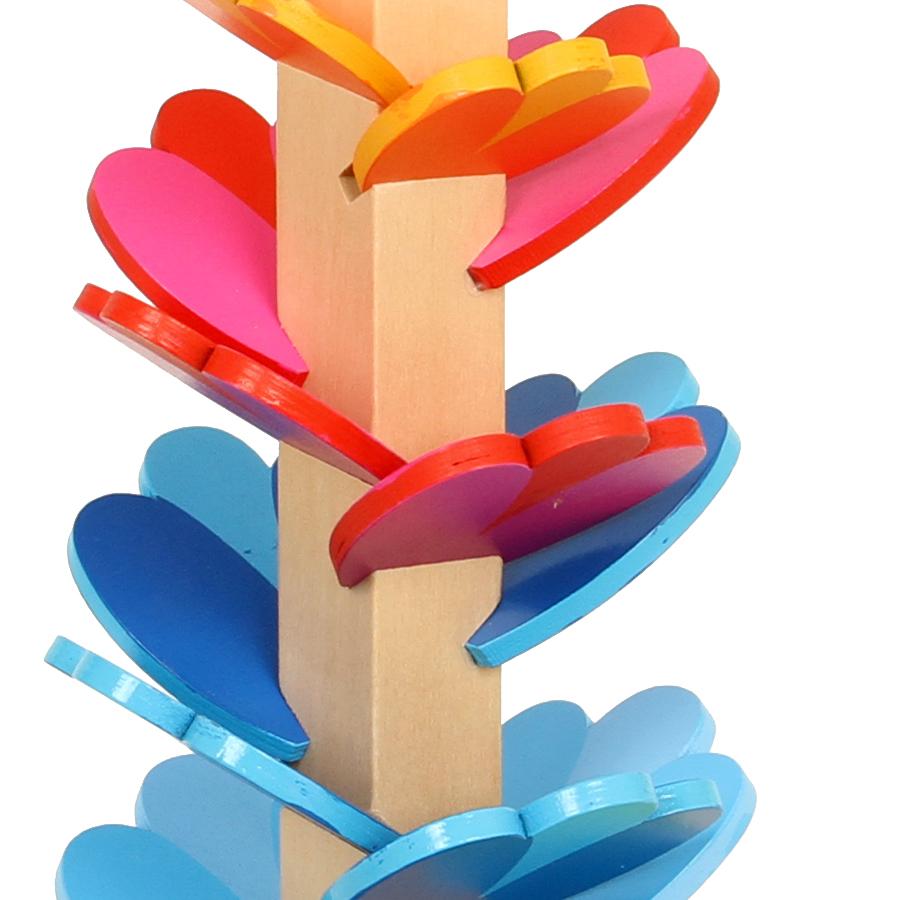Circuit à Billes Goki Pagode H37 - Jeu En Bois 16cm Avec 3 Billes - Pour Enfants 3+