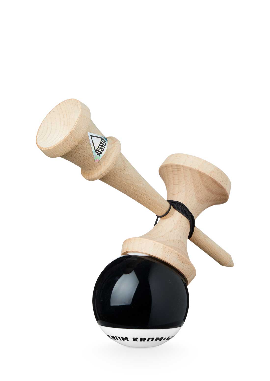 Krom Kendama Pro Pop – Jaune – Bilboquet Japonais – Bois De Hêtre – Ficelle Rechange + Stickers – Débutants à Pros