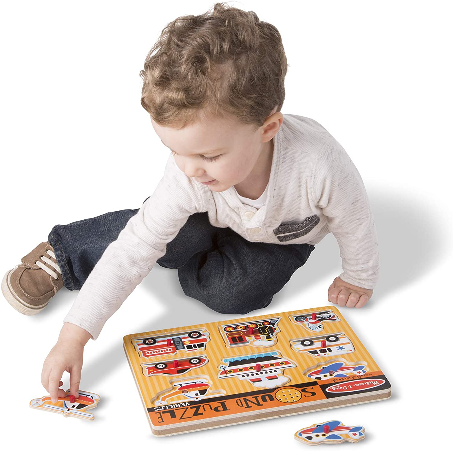 8 Pièces Puzzle en Bois Enfant Animaux Transport Puzzle Jouets