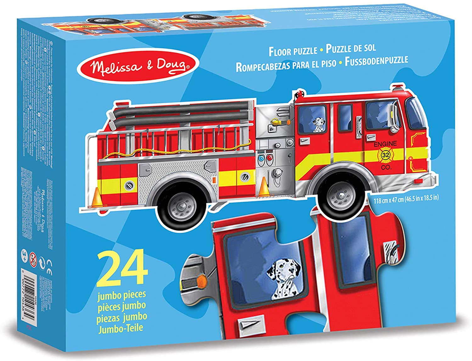 Melissa and Doug Floor Puzzle Assortment-Camion de Pompier