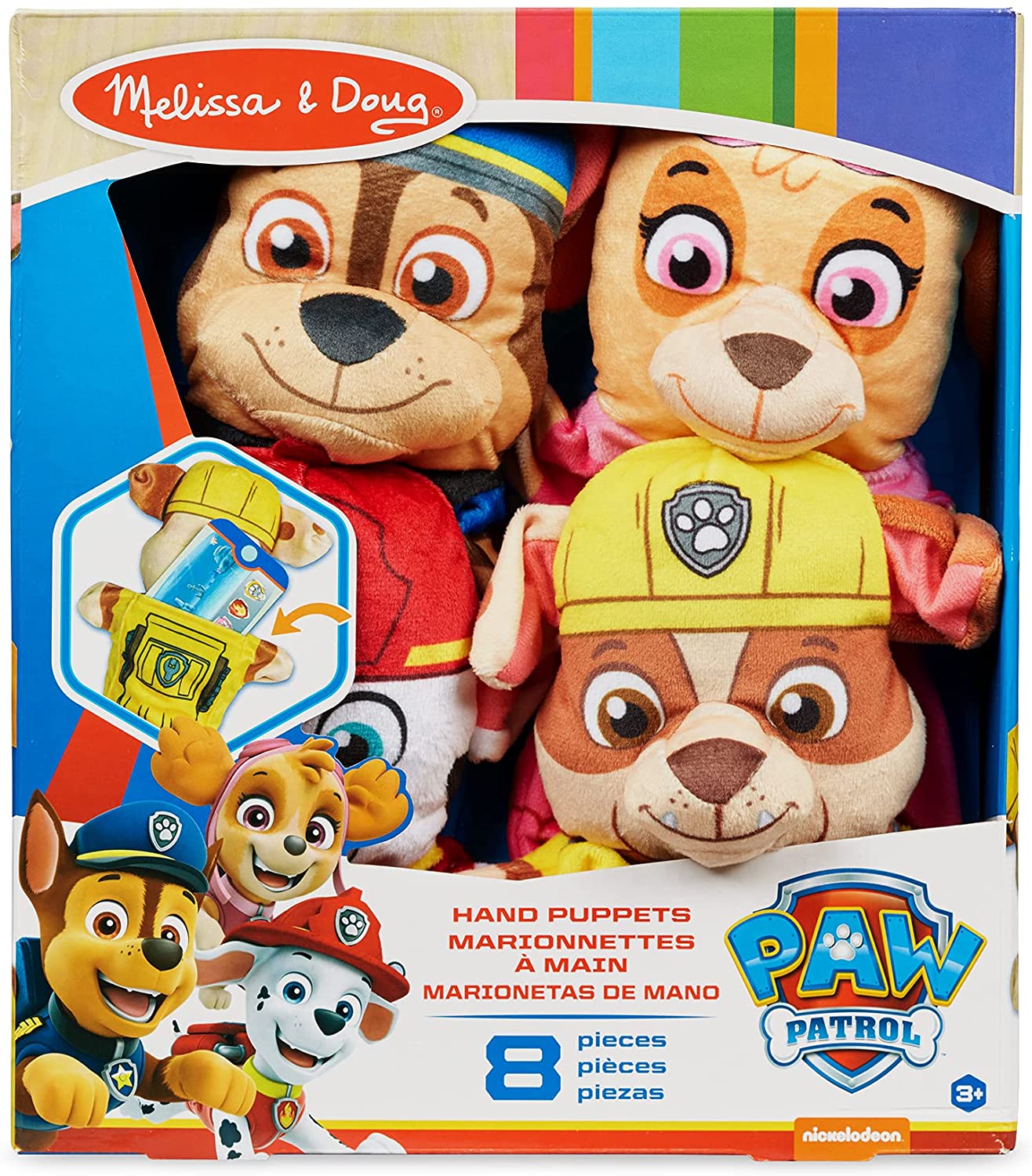 Marionnettes à Main Enfants Set De 4 Marionnettes à Main Animaux Melissa & Doug - Lapin, Chien, Chat, Perroquet, Jouet 3 Ans Théâtre Poupées Jeu Rôle