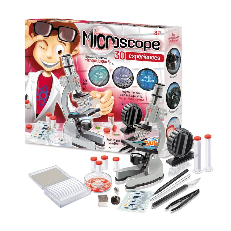 EXPLORA Microscope Optique Pour Enfants - Kit 10 Pièces Expérience Scientifique Biologie, Étude Des Cellules Dès 6 Ans