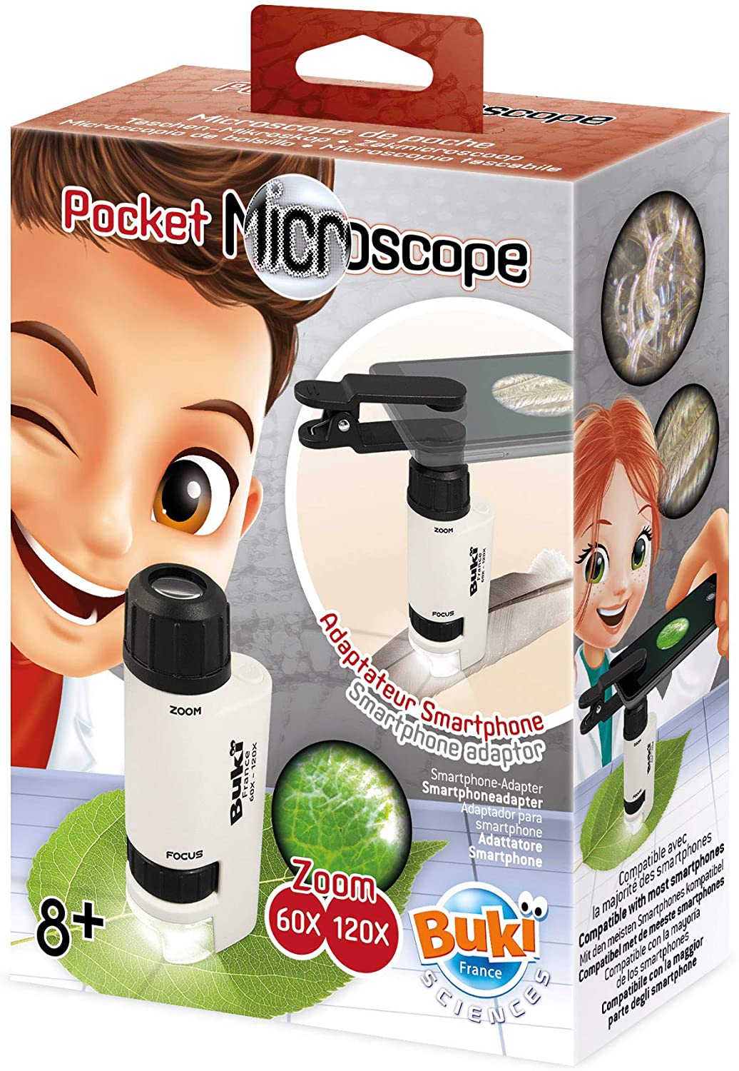 Rose)Microscope de Poche pour Les Enfants et Les Adultes, Gadget