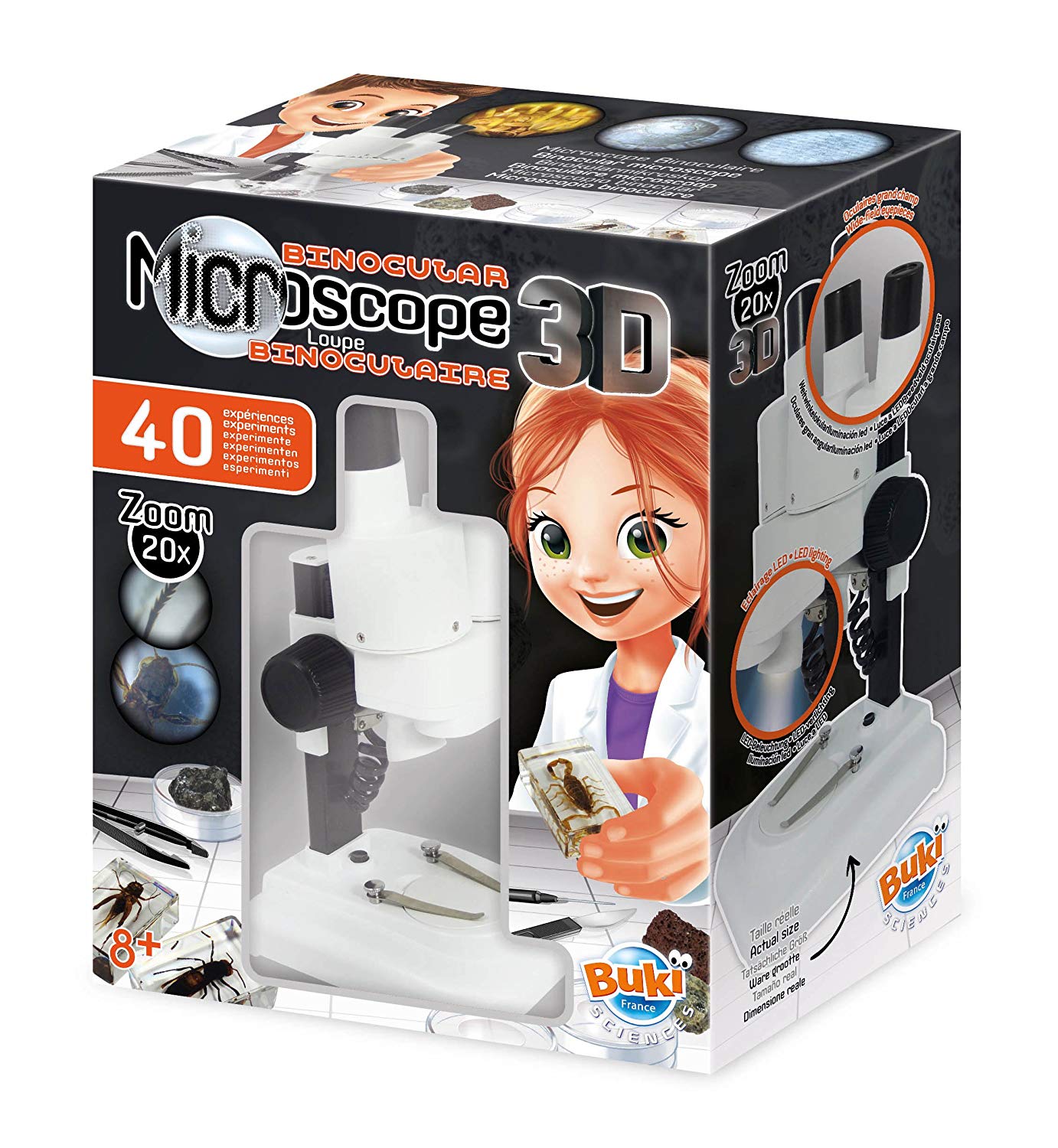Microscope Stereo 3D - Loupe binoculaire - Buki France MR500 - Jeu éducatif  scientifique pour enfant