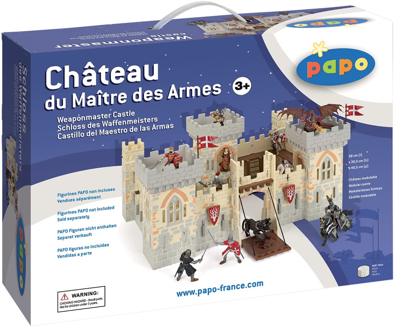 Château fort en bois papo 60053 - château fantastique , jouet Papo