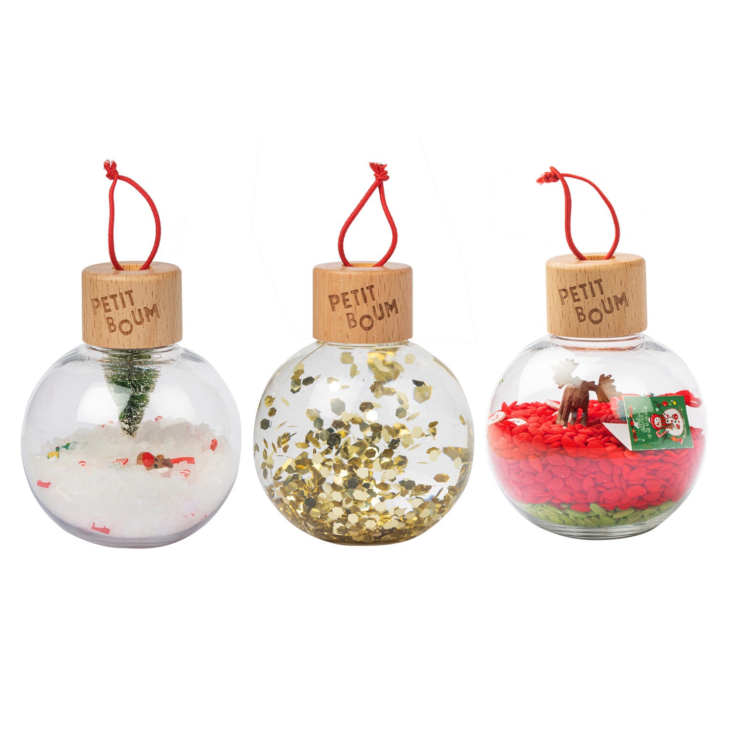 80 Mini Boules De Noël Multicolores – 1,5 Cm – Avec Fil Doré – Déco Sapin, Guirlande, Couronne, Bricolage