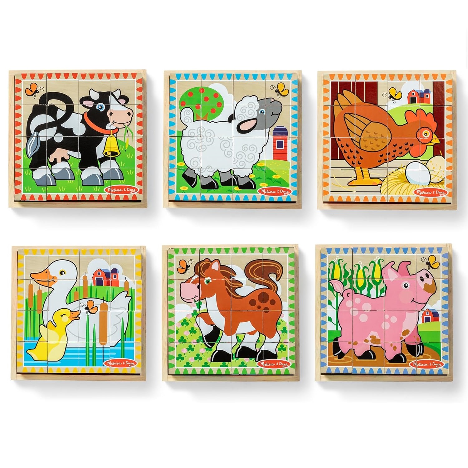 Puzzles Bois Melissa & Doug - 4 Mini Puzzles Animaux, Pour Enfants 2-4 Ans