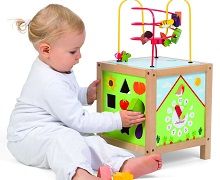 Jouet Bebe 2 3 Ans Cube D'activité Bébé en Bois,Jouets d'Éveil