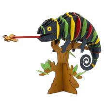 Maquette 3D en papier Caméléon coloré FR-11738 Fridolin 1