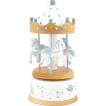 Petite boîte à musique carrousel bois naturel UL4129 Ulysse 1