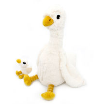 Peluche oie maman et son bébé blanc DE76000 Les Déglingos 1
