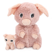 Peluche cochon maman et son bébé rose DE76020 Les Déglingos 1