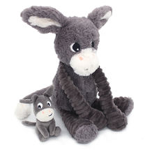 Peluche âne maman et son bébé gris DE76030 Les Déglingos 1