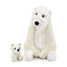 Peluche ours polaire maman et son bébé blanc DE76110 Les Déglingos 1