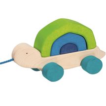 Tortuga tortue en bois à tirer GK54859 Goki 1