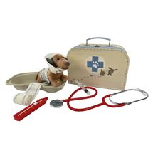 Malette Docteur Enfant Médecin Jouet en Bois Jeu de Rôle avec Stéthoscope,  Thermomètre, Dentiste, Seringue, Jouet d'Imitation Déguisement Outils  Cadeau pour Enfant Fille Garçon 3 4 5 6 Ans : : Jeux et Jouets