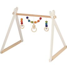 Portique d'activités en bois arc-en-ciel GK65357 Goki 1