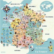 Carte de France magnétique Ingela P. Arrhenius V7611 Vilac 1