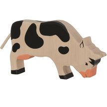 Figurine Vache broutant, noir HZ-80002 Holztiger 1