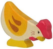 Figurine Poule, picorant HZ-80016 Holztiger 1