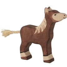 Figurine Poulain debout, marron foncé HZ-80042 Holztiger 1